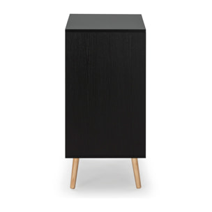 Cómoda de noche Apolo 3 cajones Color Negro/Madera