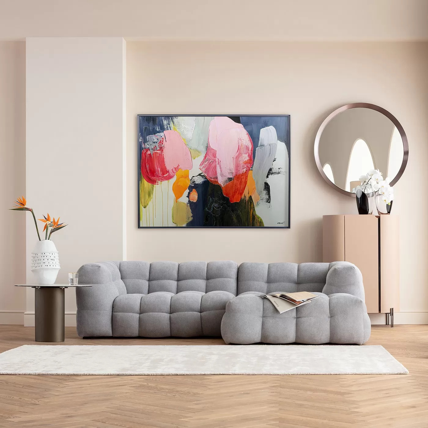 Tableau Frame Abstract High Gloss 160x120cm rose Kare Design