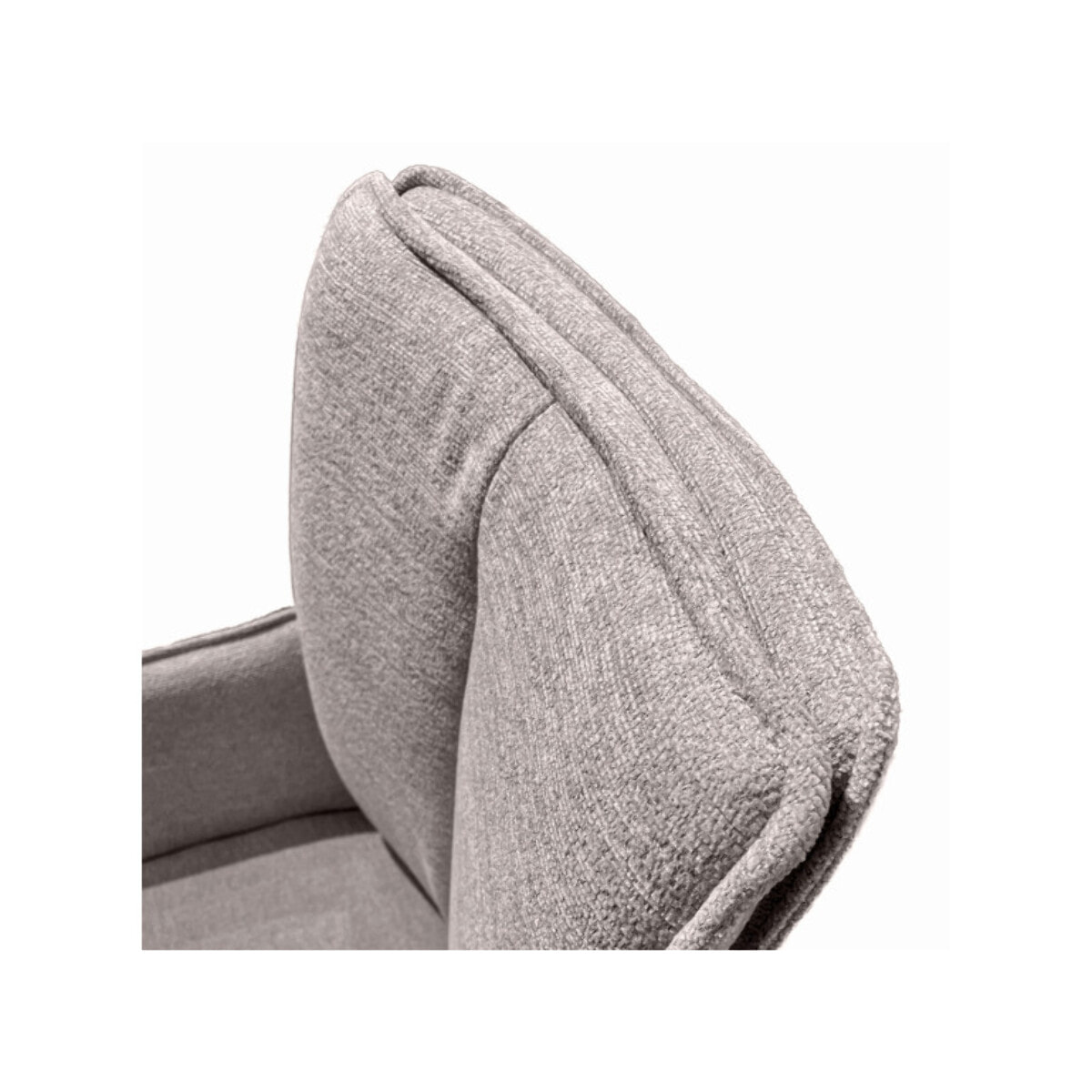 Chaise pivotante 180° avec accoudoirs tissu doux et pieds métal - TOMA