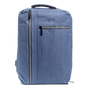 Zaino da cabina multiscomparto, porta laptop 17". Adattabile a Trolley. Presa USB esterna nascosta.