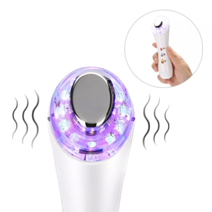 Cura della pelle 3 in 1 con trattamento con luce LED, massaggiatore e trattamento ad ultrasuoni + IONI.