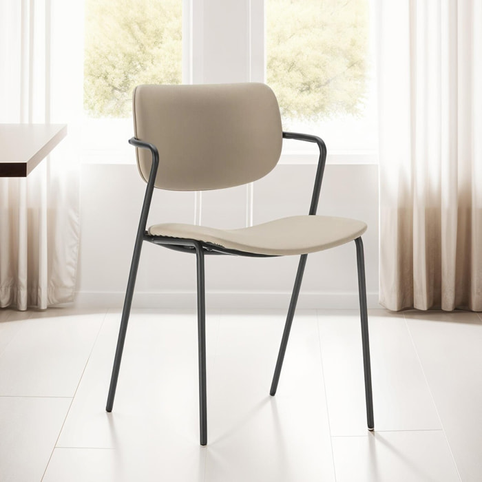 Lot de 2 chaises en simili cuir - SKANDI