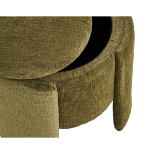 Joe - pouf avec rangement en velours texturé - Vert