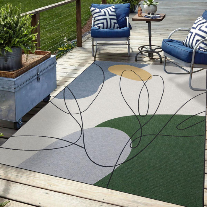 Tapis extérieur tissé kilim rectangle VECO