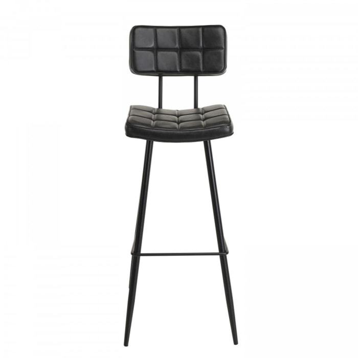 AUGUSTIN - Lot de 2 tabourets de bar James noir hauteur d'assise 80cm