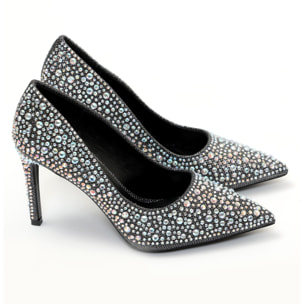 Dècolletè in simil pelle ricoperti di strass