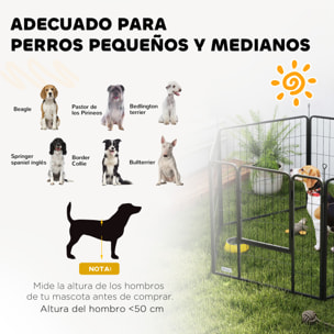 Parque para Perros de 6 Paneles de 80 cm de Altura, Vallas para Perros de Acero Plegable, con Puerta, para Interior y Exterior, Negro