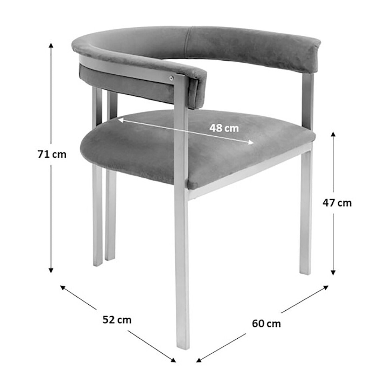 Chaise avec accoudoirs Paris noire Kare Design