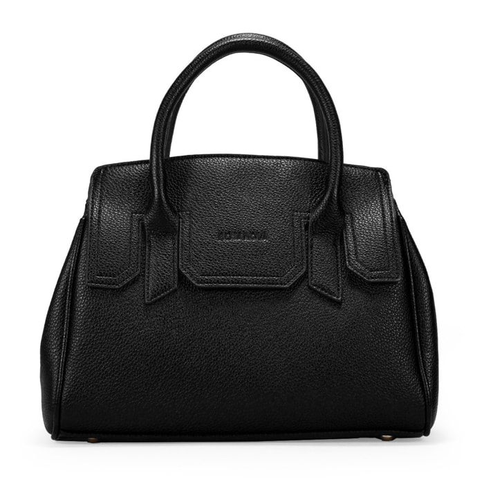 Bolso de mano negro con cierre de imán