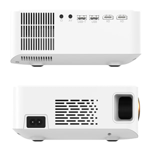 Proyector LCD Y2 soporte de 4K UHD, duplicación de pantalla para iOS y Android. De 60 a 150 pulgadas, 260 lm. Con mando a distancia.