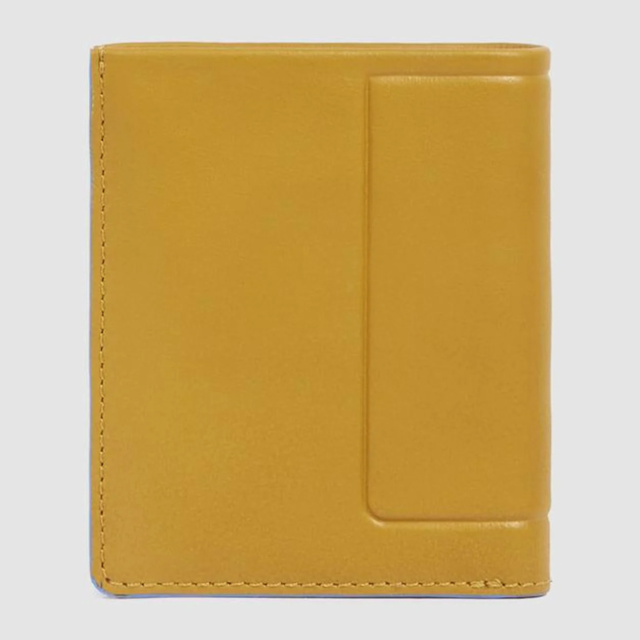 Piquadro Portafogli verticale in pelle con porta monete, porta carte di credito e protezione RFID