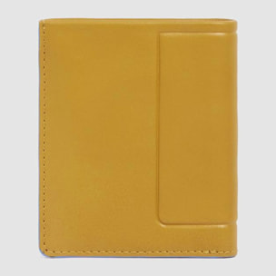 Piquadro Portafogli verticale in pelle con porta monete, porta carte di credito e protezione RFID