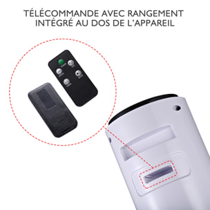 Ventilateur colonne tour 45 W programmable oscillant avec télécommande blanc noir