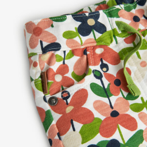 Short de felpa para niÃ±a estampado con flores, rosa, 228080