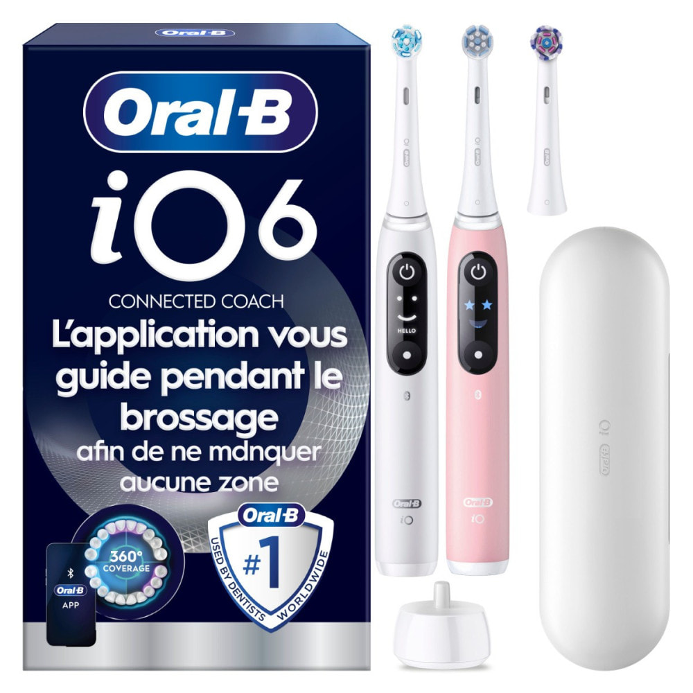 Brosse à dent Oral-B iO6 Series Blanche/Rose Duo Edition