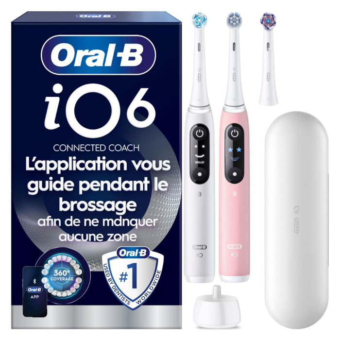 Brosse à dent Oral-B iO6 Series Blanche/Rose Duo Edition