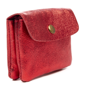 Alpignano monedero mujer. Piel auténtica Gamuza lacada brillante.