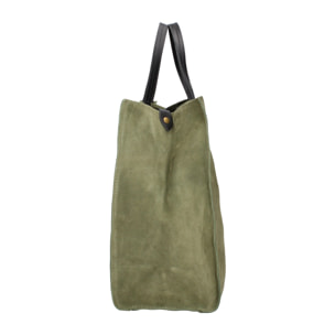 Borsa a mano da donna Made in Italy - Modello Novara Lux - Pelle Scamosciata - 34.5 x 32.0 x 17.0 cm