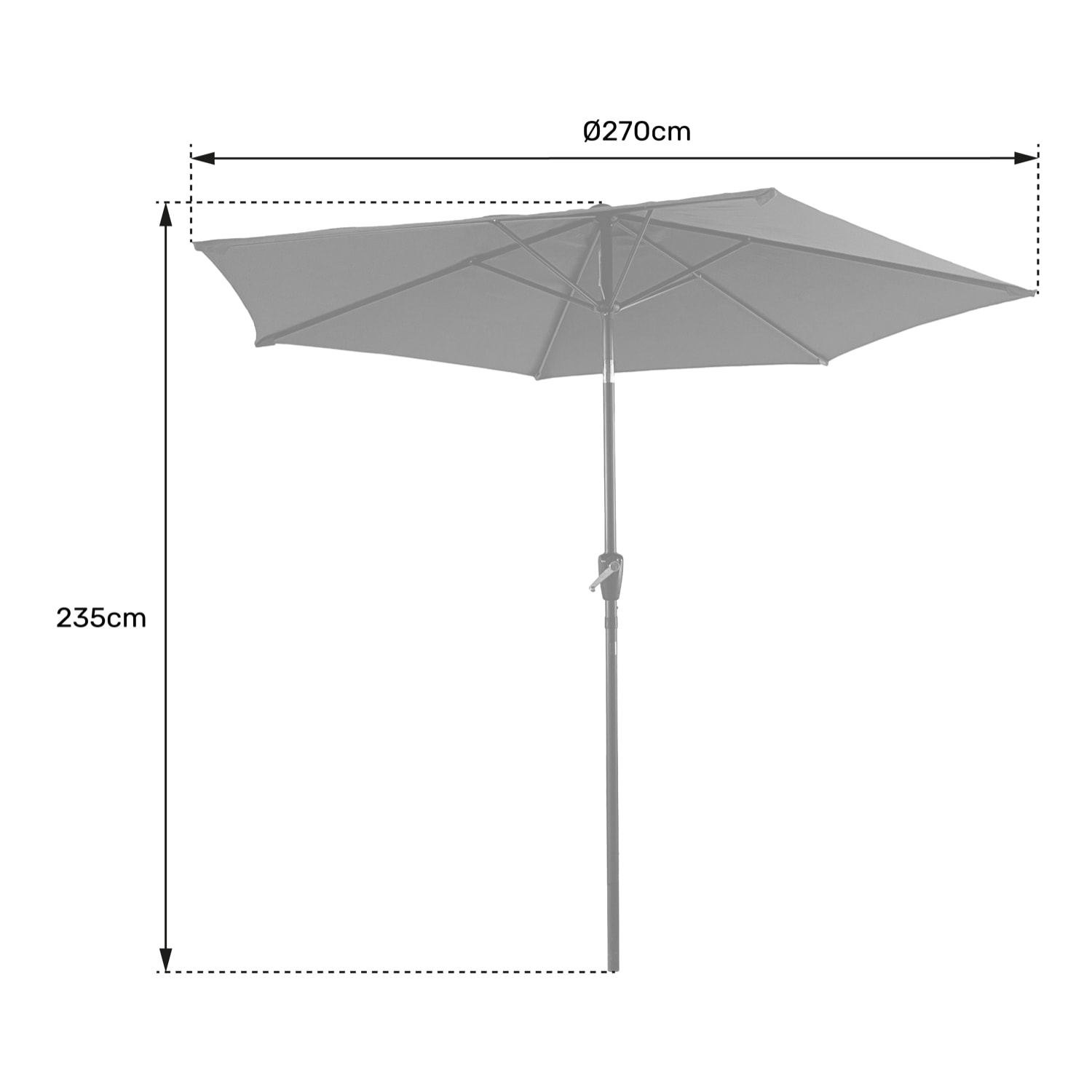 Parasol droit HAPUNA rond - Rouge