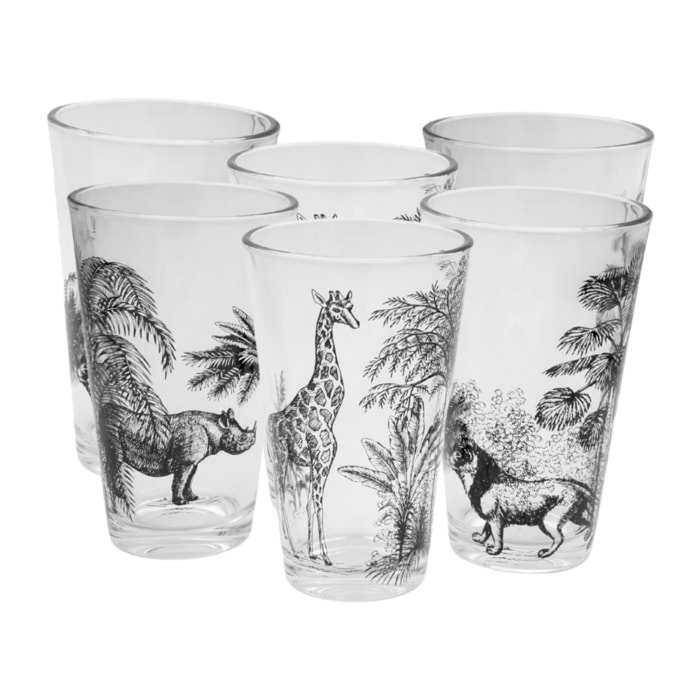 Lot de 6 verres, SAVANA