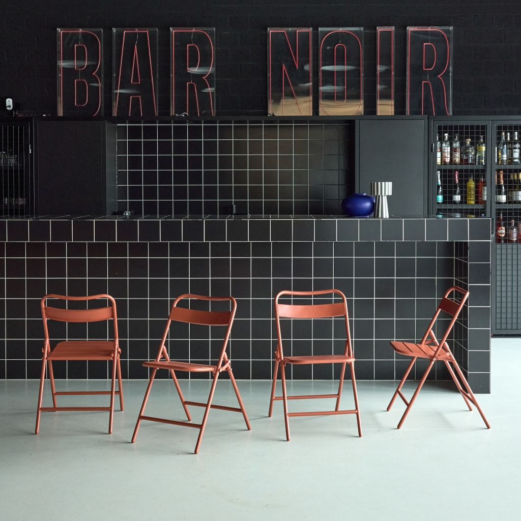 Chaise de jardin pliante acier (lot de 4) AMÉLIA