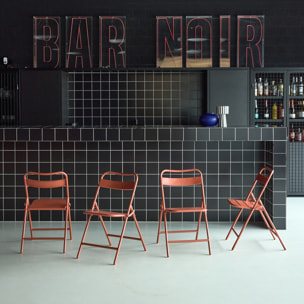 Chaise de jardin pliante acier (lot de 4) AMÉLIA