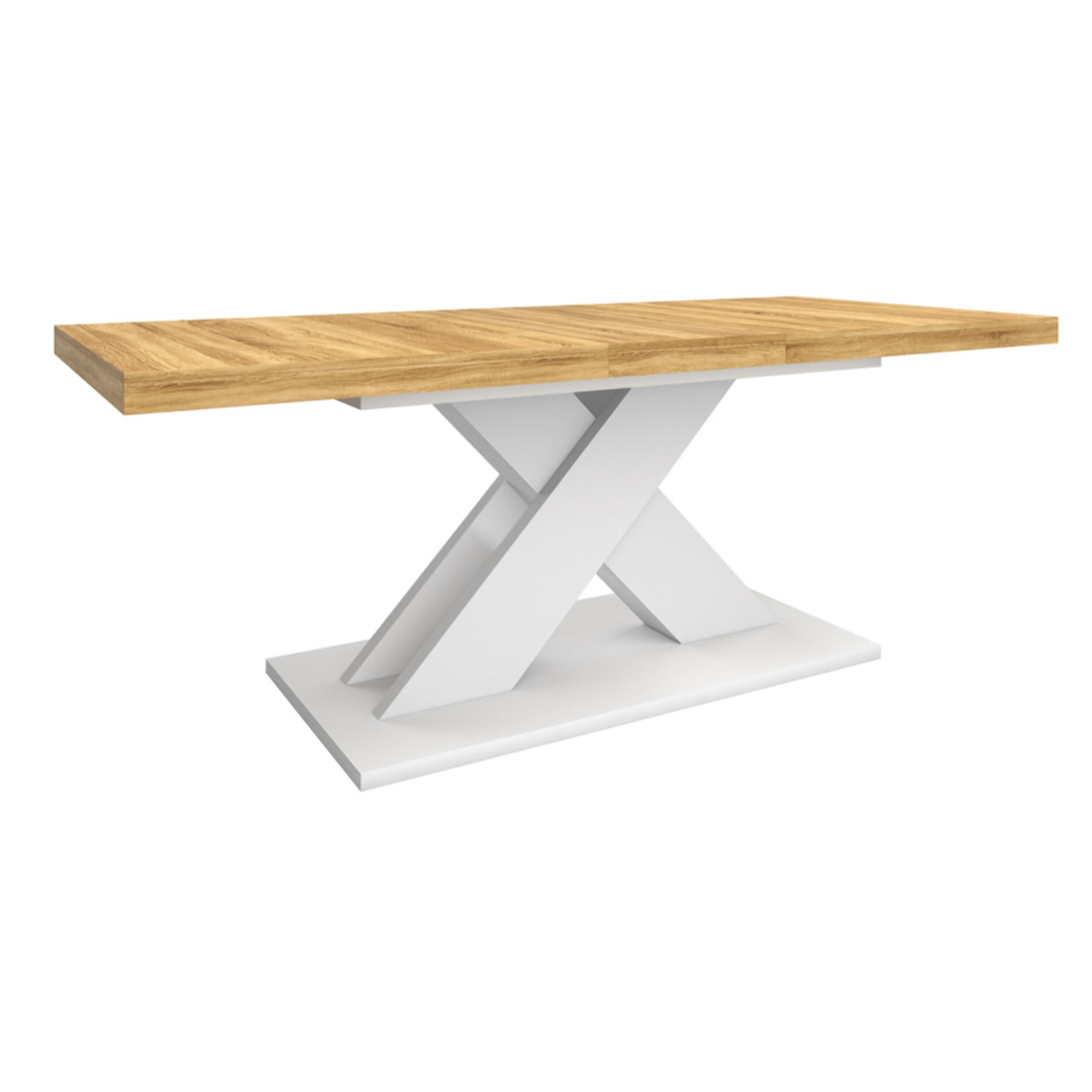 Table à manger extensible Alexia bois et blanc 160-200cm