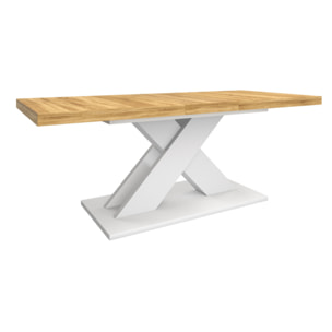 Table à manger extensible Alexia bois et blanc 160-200cm