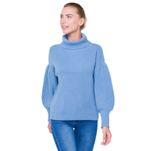 Maglia collo alto Hot Buttered Nigella azzurro