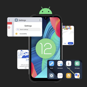 DAM Smartphone Rugerizado W555 4G, Android 12, 3GB RAM + 32GB. Pantalla 5,7'' HD. 13mpx. GPS.IP67. POC function. 7,4x1,3x15 Cm. Color: Negro