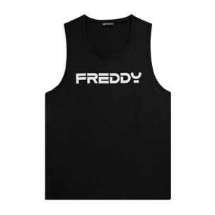 Canotta in cotone con retro vogatore e logo FREDDY