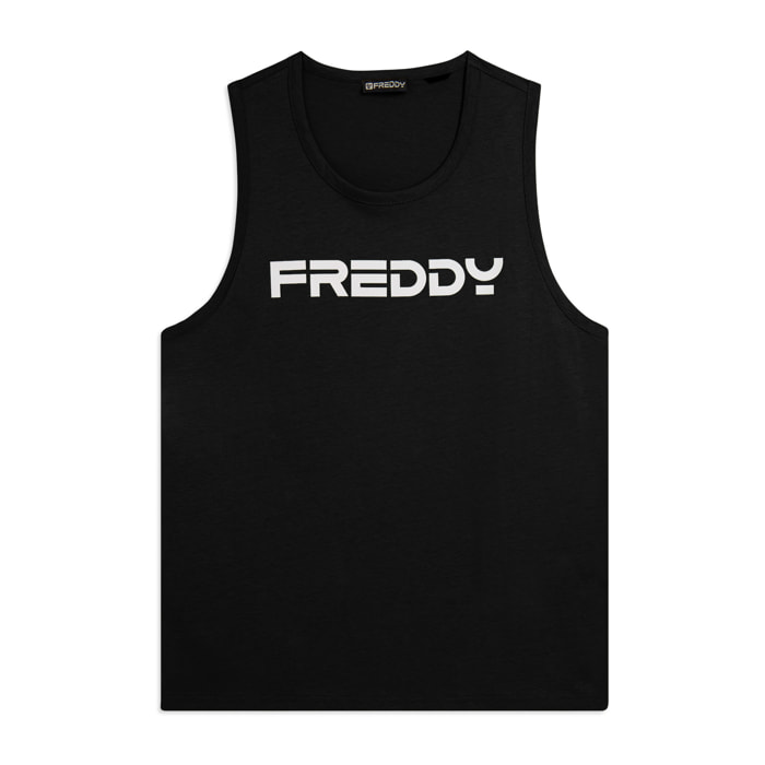 Canotta in cotone con retro vogatore e logo FREDDY