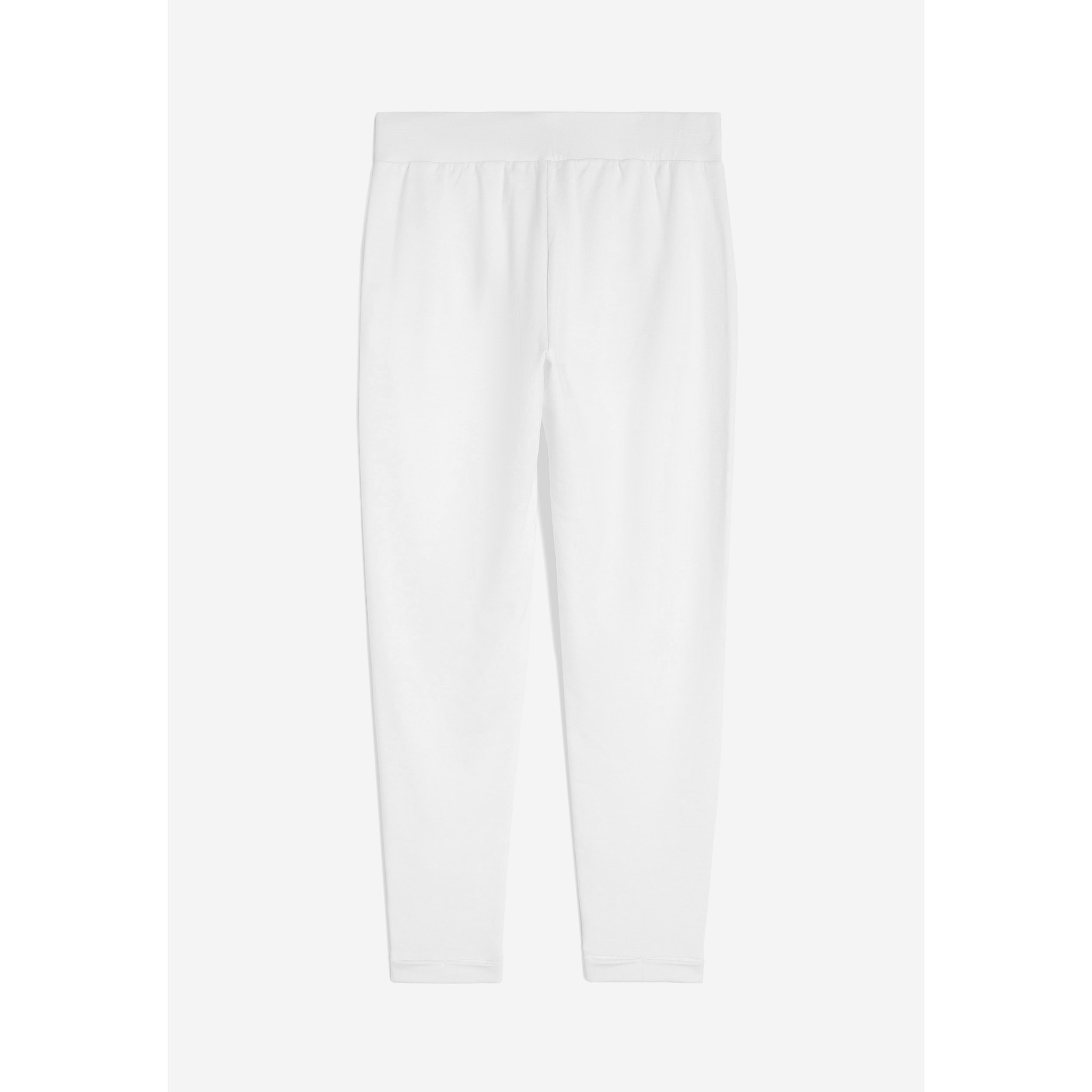 Pantaloni in french terry modal 7/8 con risvolto sul fondo