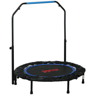 Trampolín de Fitness Ø102 cm Cama Elástica Plegable con Mango Ajustable de 4 Niveles Marco de Acero para Entrenamiento Piernas Cuerpo en Hogar Oficina Gimnasio Azul