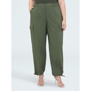 Fiorella Rubino - Pantaloni cargo in cotone - Verde militare