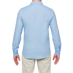 Camicia in lino Hot Buttered Saunders blu chiaro