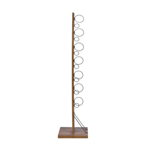 Range bouteilles 7 cases H146 cm en bois de teck et métal - VALENCE