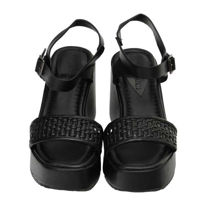 Sandali zeppa - tacco 9,50 cm - plateaux 3,0 cm