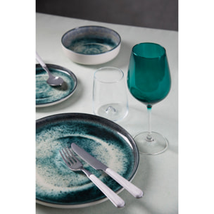 Set de 6 assiettes creuses Excelsa – Atena, Céramique Bleue