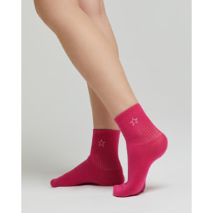 Calza cotone Anastasia con disegno stella jacquard