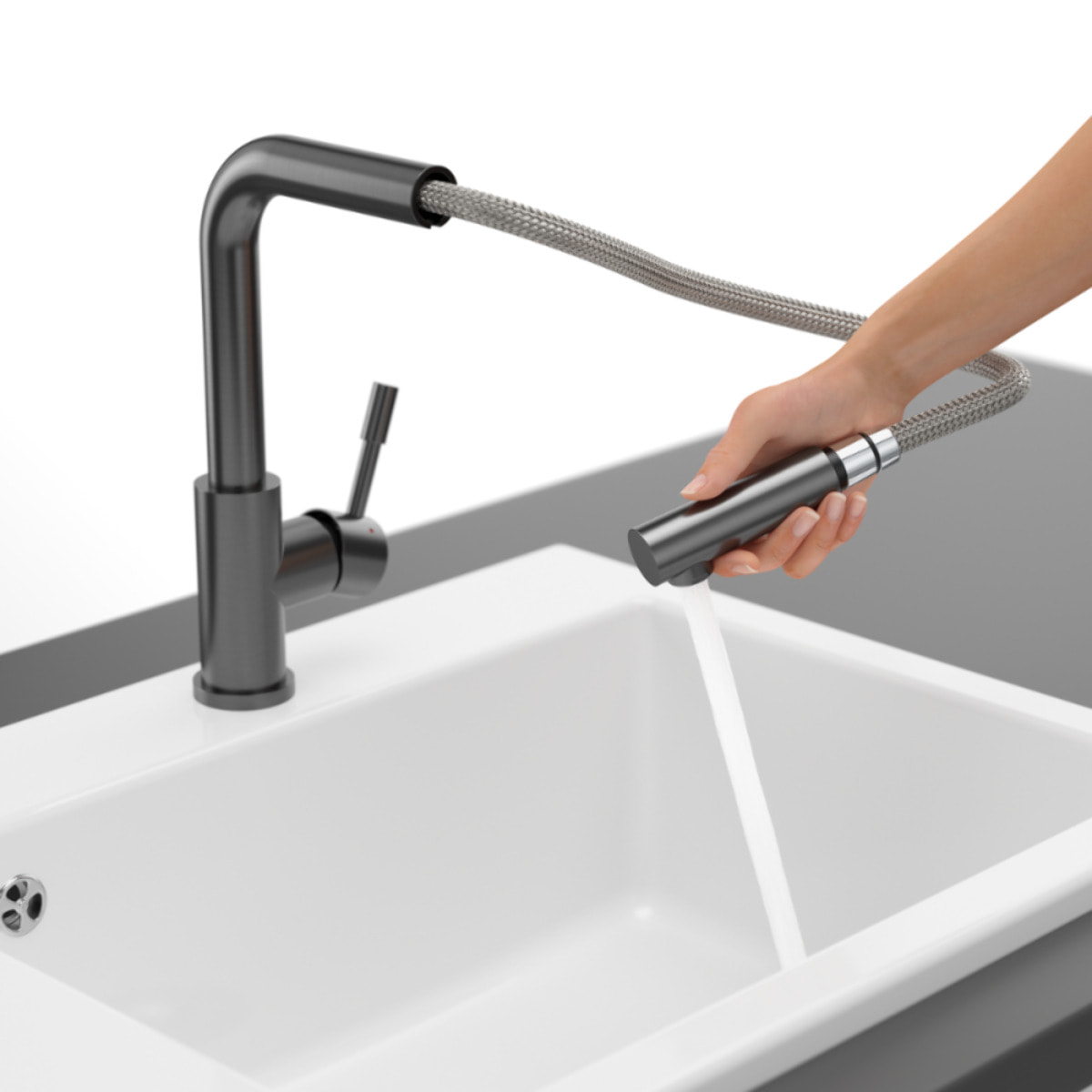 Robinet cuisine VILLEROY ET BOCH Steel Shower