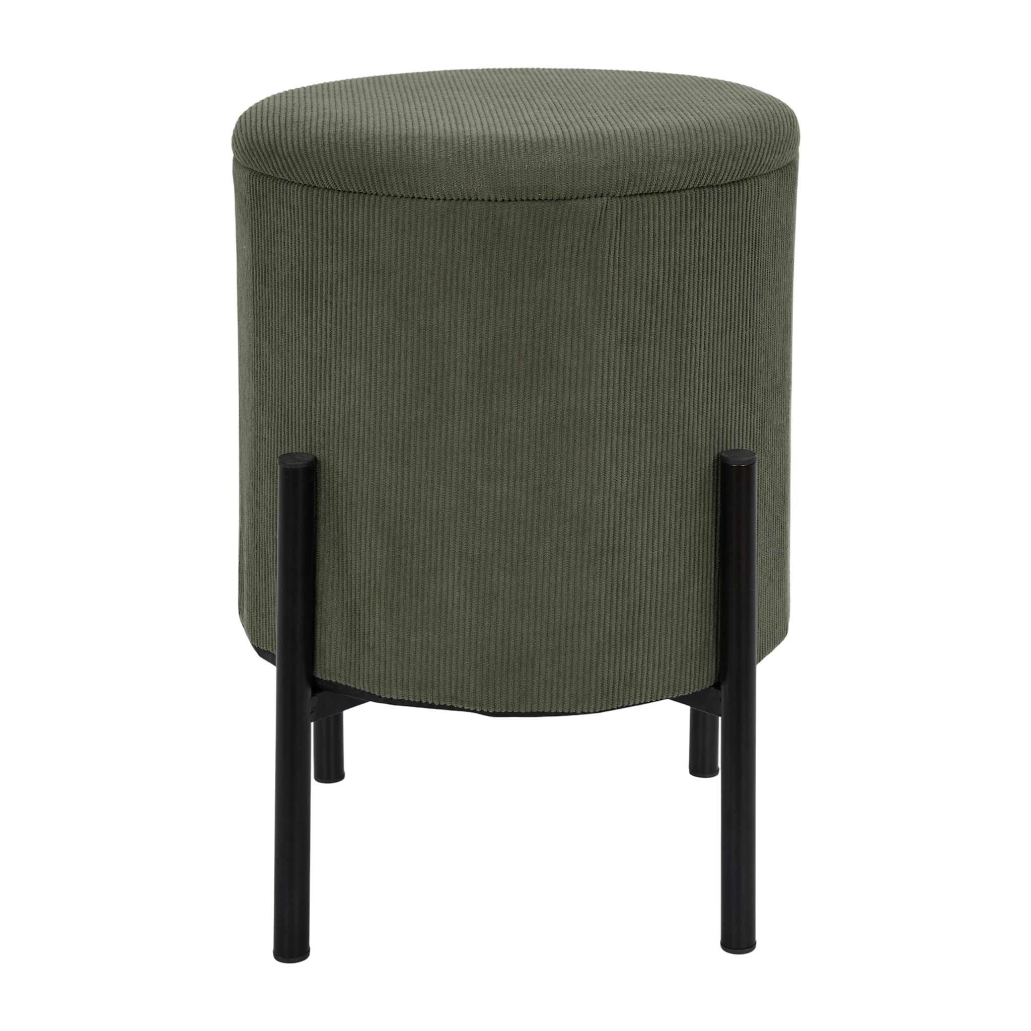 Lot de 4 Poufs - HOME DECO FACTORY - Jules - Rangement - Côtelé - Vert