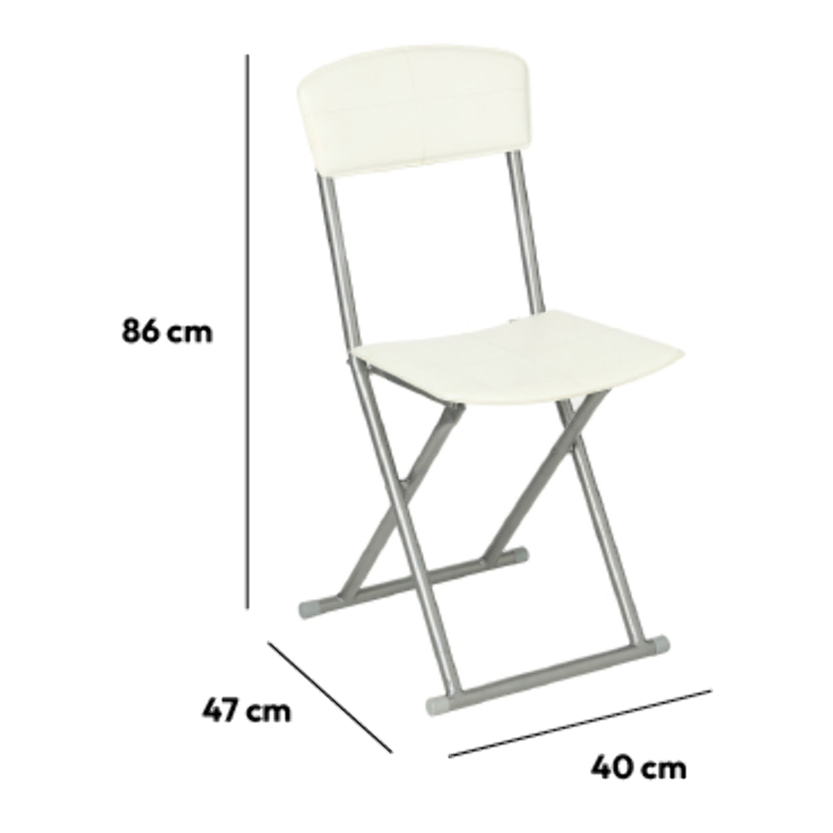 Chaise pliante simili cuir Beige