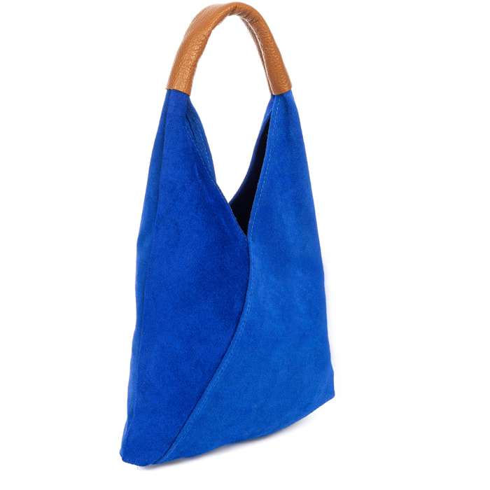 Aviano borsa mini shopper donna, per uso a mano. Pelle autentica Scamosciato.