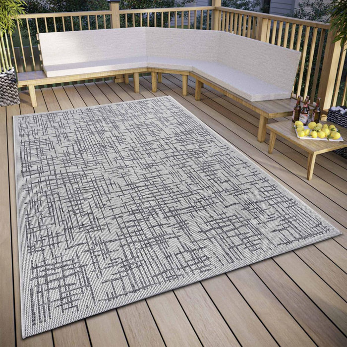 Tapis exterieur kilim géométrique, tissé, laik idéal extérieur