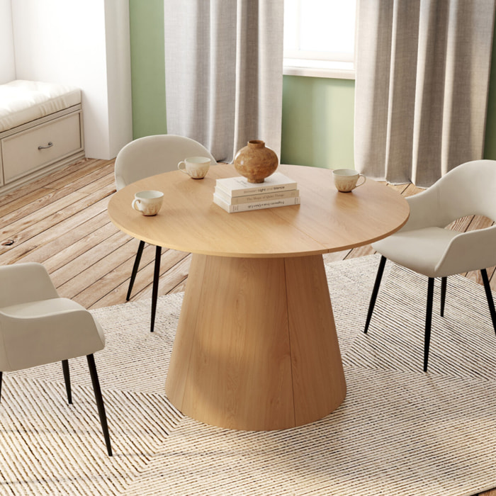 Table à manger ronde extensible Elvis bois Ø110-150cm