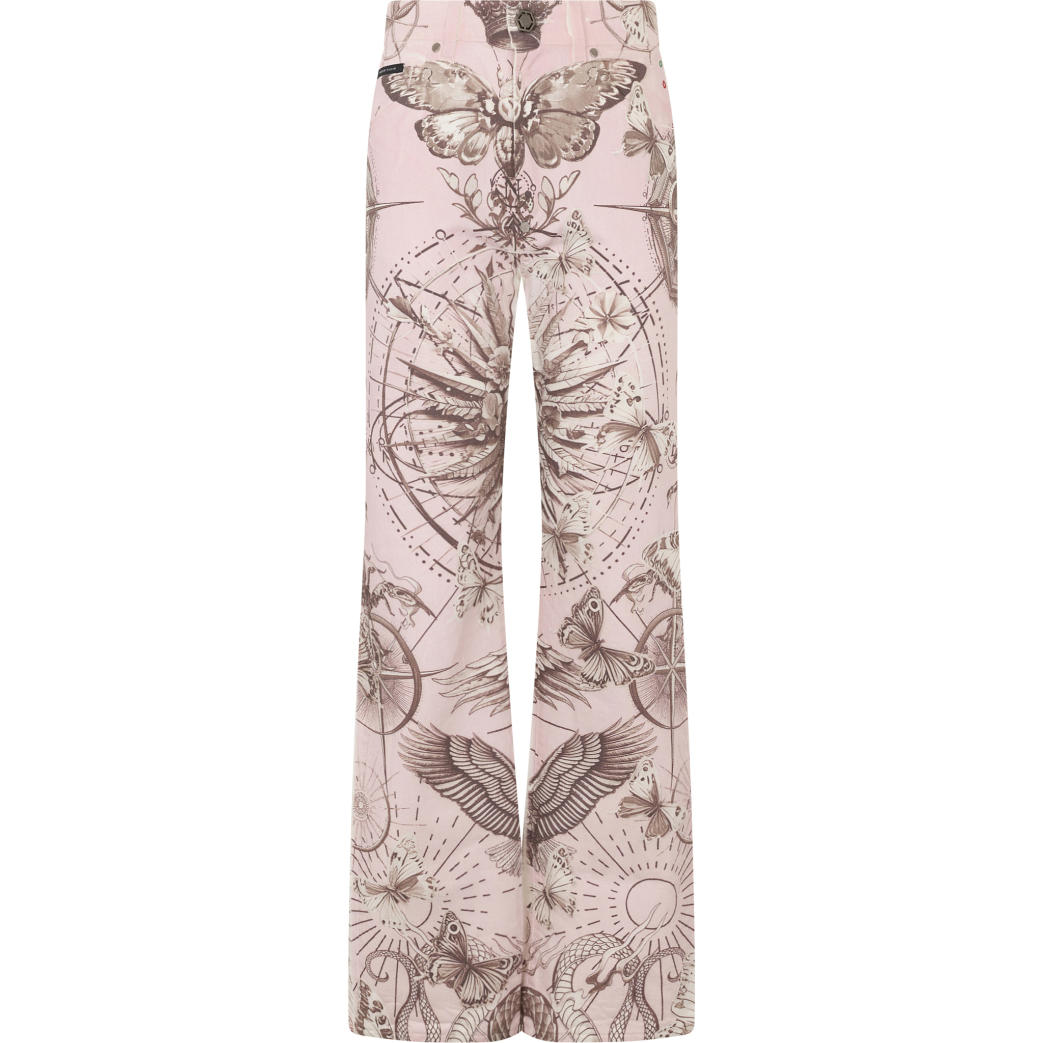 PHILIPP PLEIN Straight Cut Jeans Butterfly Tattoo