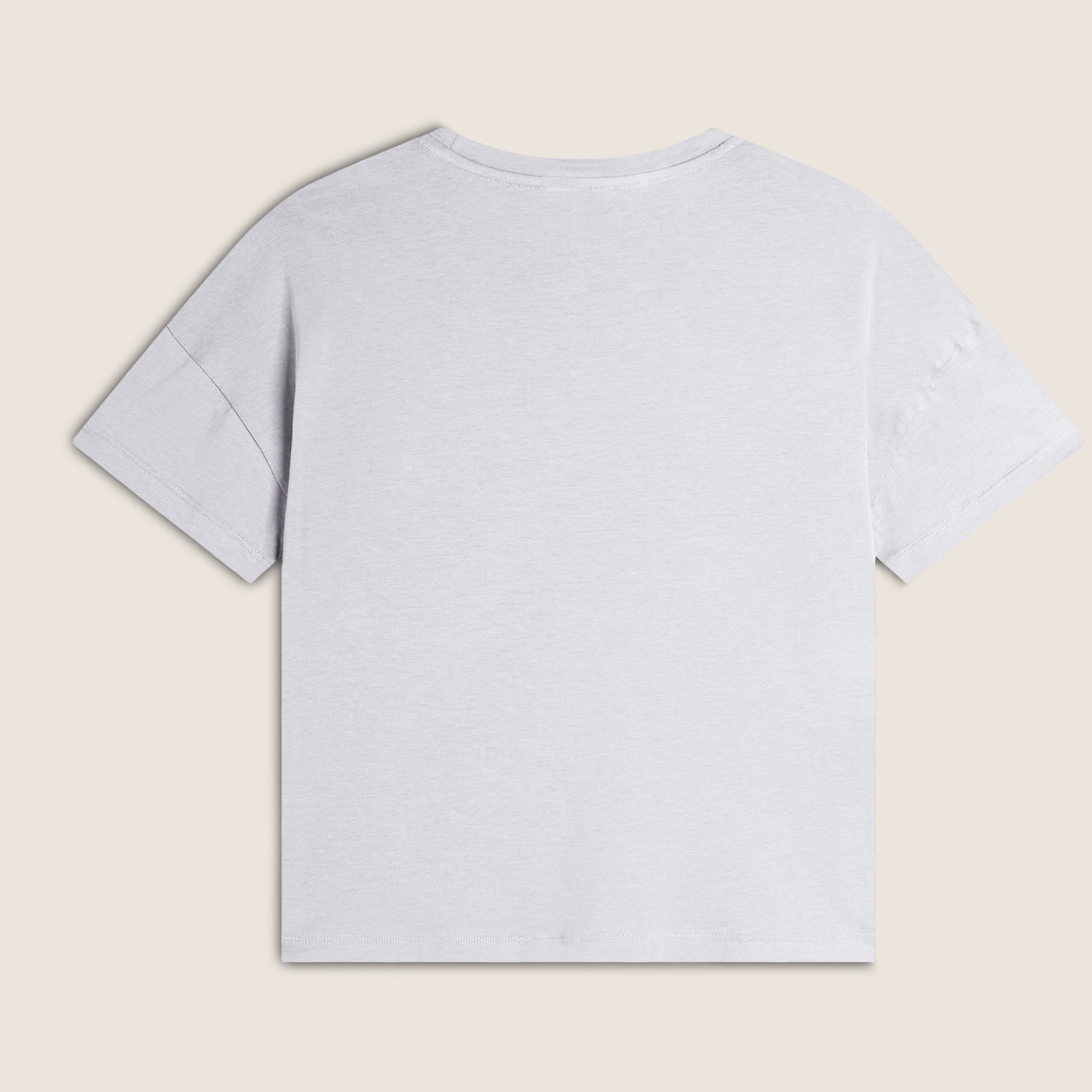 T-shirt donna comfort fit corta con stampa e spacchi