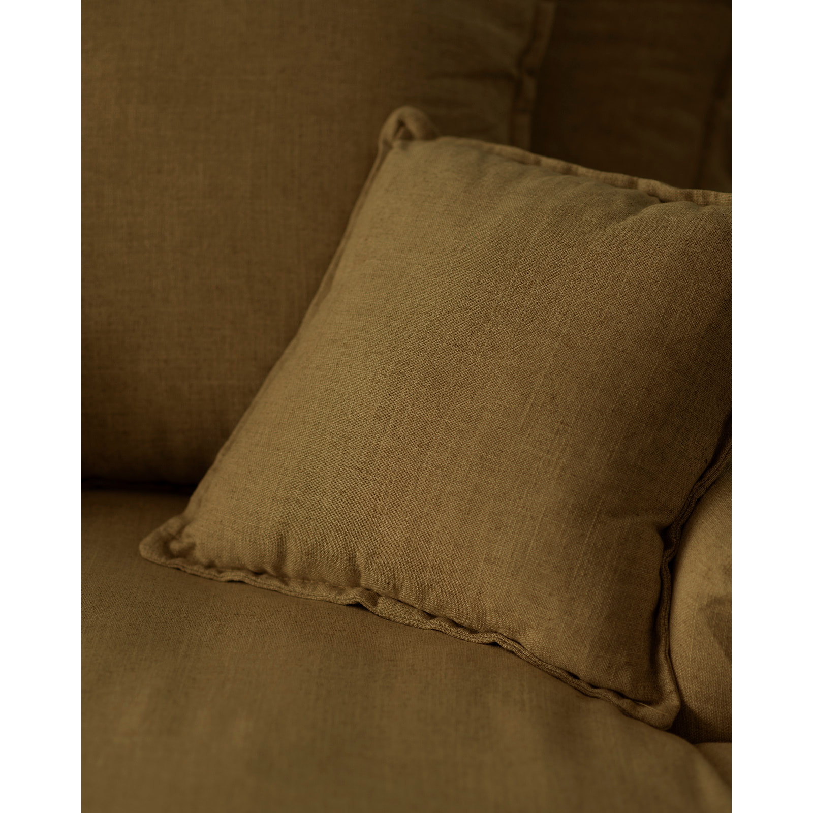 Fauteuil en coton et lin couleur vert de 115x170cm Hauteur: 73 Longueur: 170 Largeur: 115