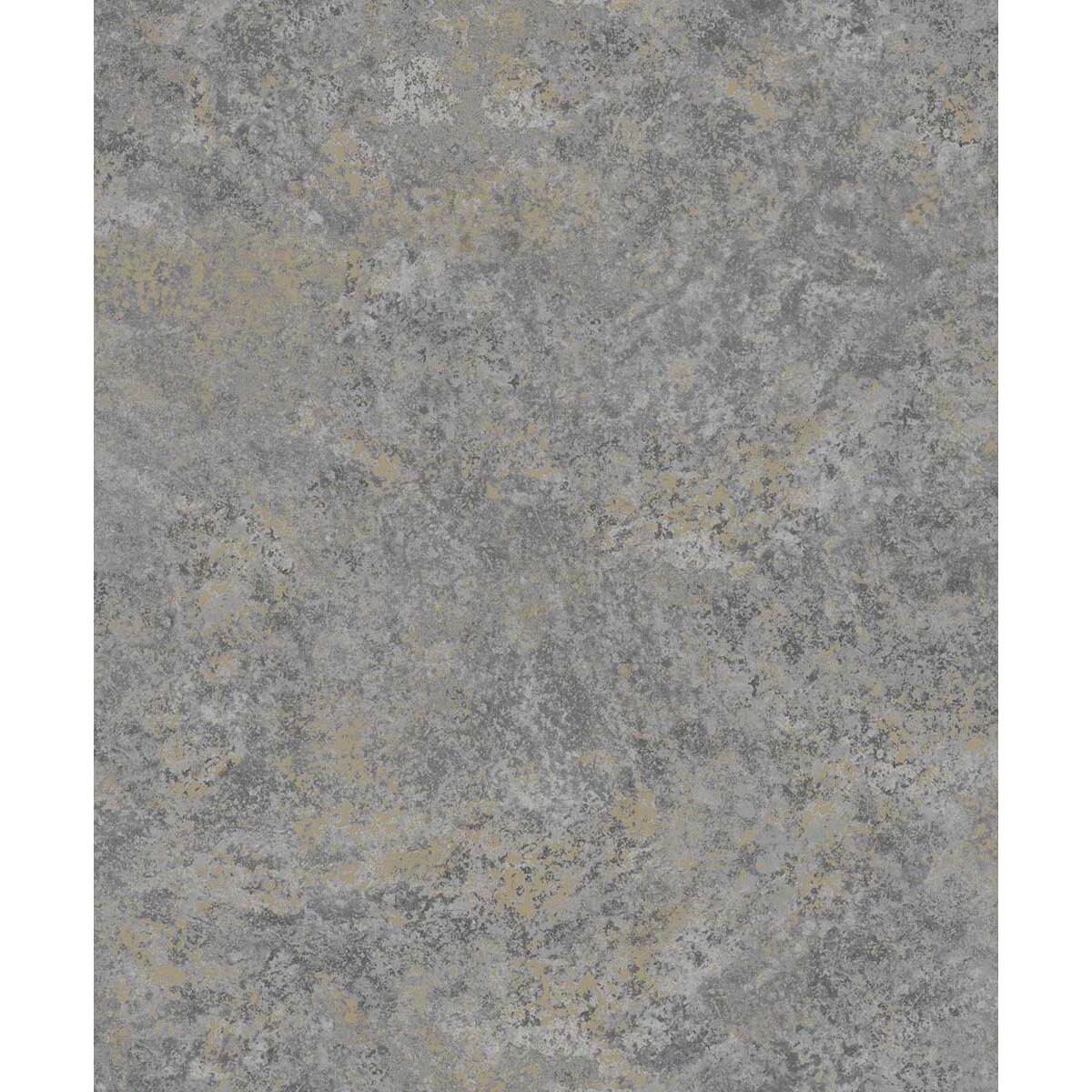 Papier peint effet métal patiné gris anthracite or